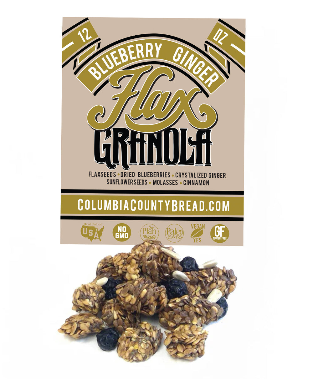 12oz Blueberry Ginger "Plan Friendly" Flax Granola Columbia County Bread and Granola